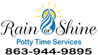 Rain or Shine Potty Time Services “Luxury Restroom Trailers” logo